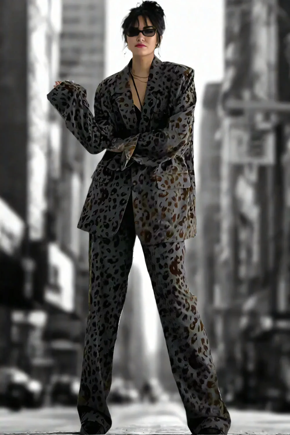 Leopard Luxe Wide-Leg Trousers