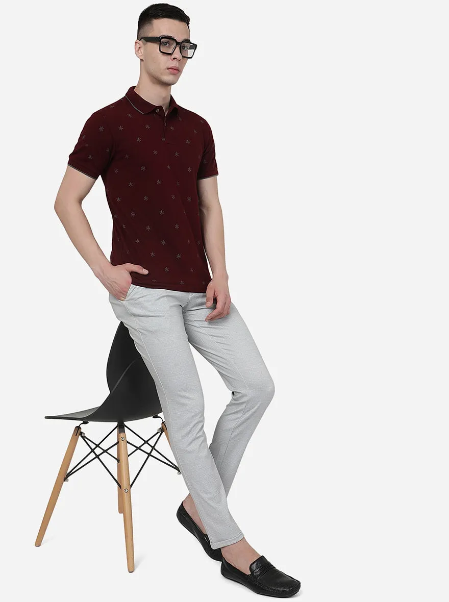 Light Grey Solid Venice Fit Casual Trouser | JadeBlue