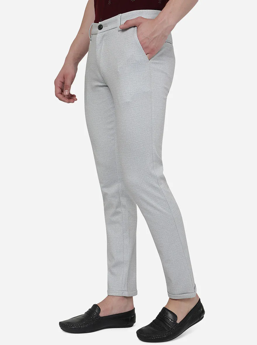 Light Grey Solid Venice Fit Casual Trouser | JadeBlue