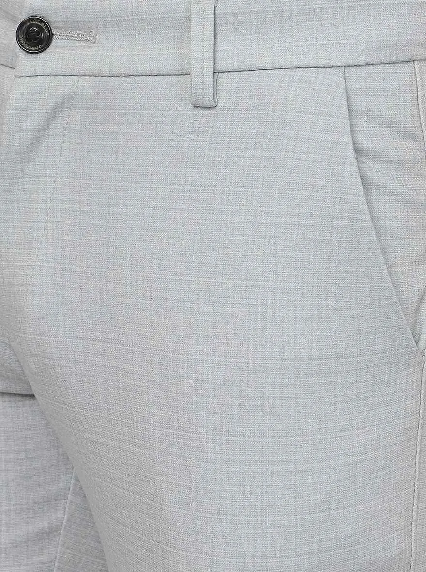 Light Grey Solid Venice Fit Casual Trouser | JadeBlue
