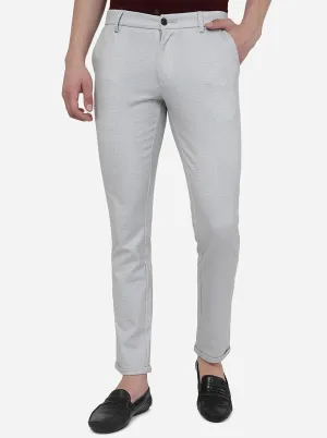 Light Grey Solid Venice Fit Casual Trouser | JadeBlue