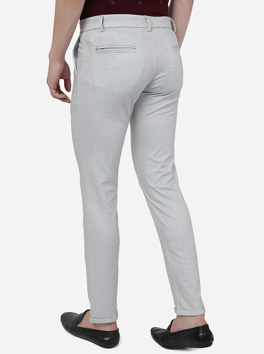 Light Grey Solid Venice Fit Casual Trouser | JadeBlue