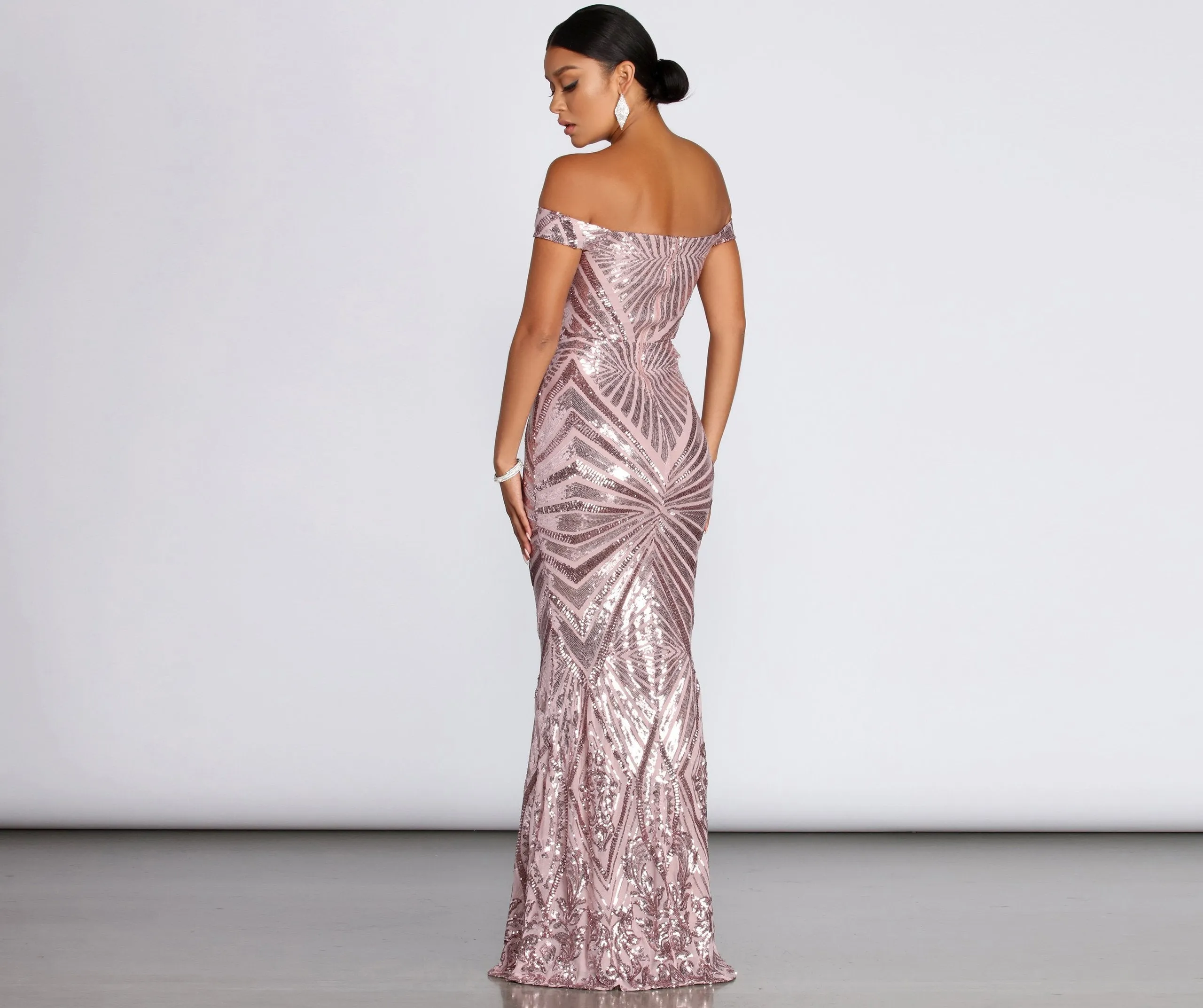 Lilith Off-Shoulder Stylish Sequin Evening Gown