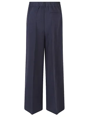 Linen blend wide-leg trousers