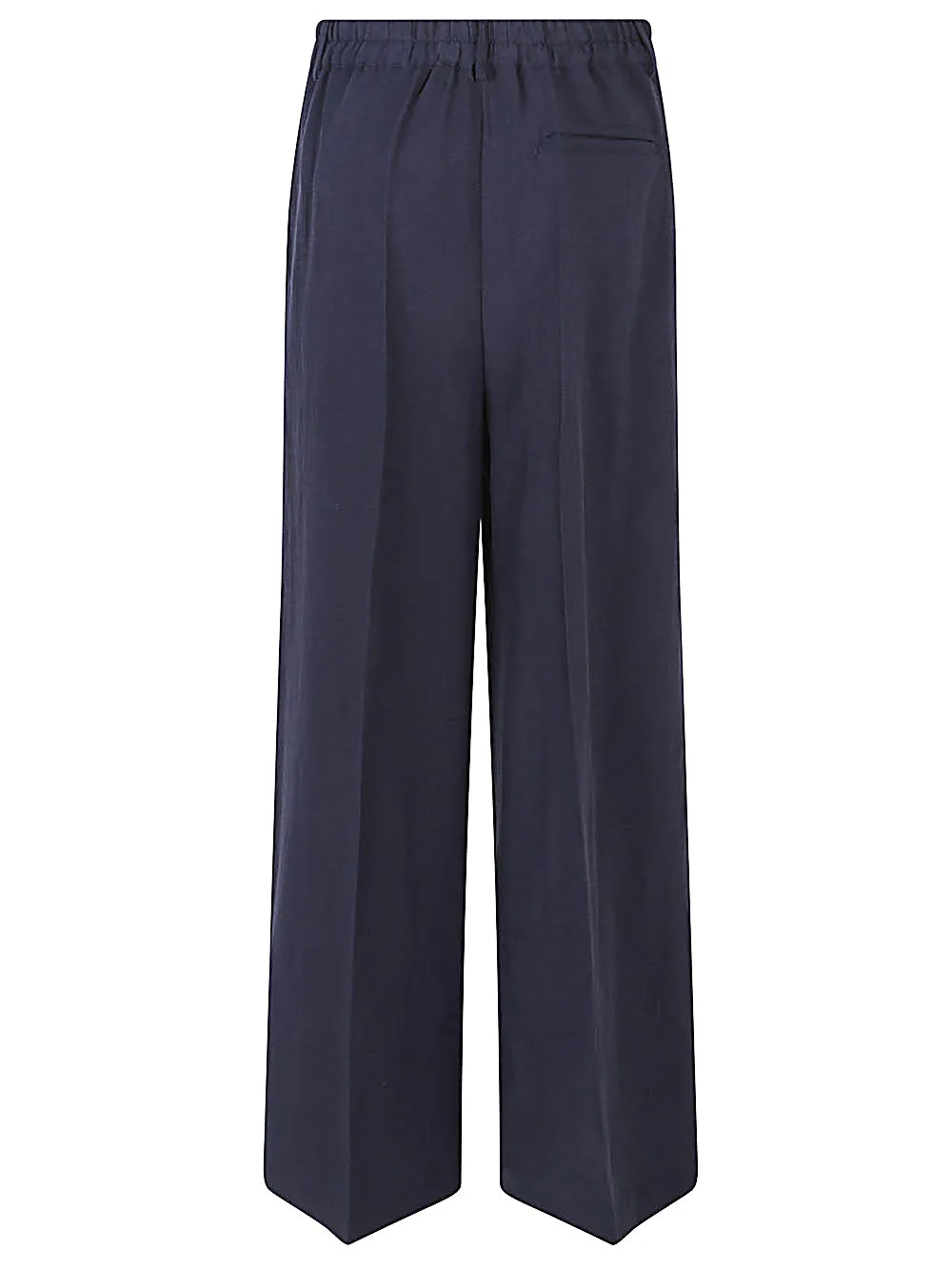 Linen blend wide-leg trousers