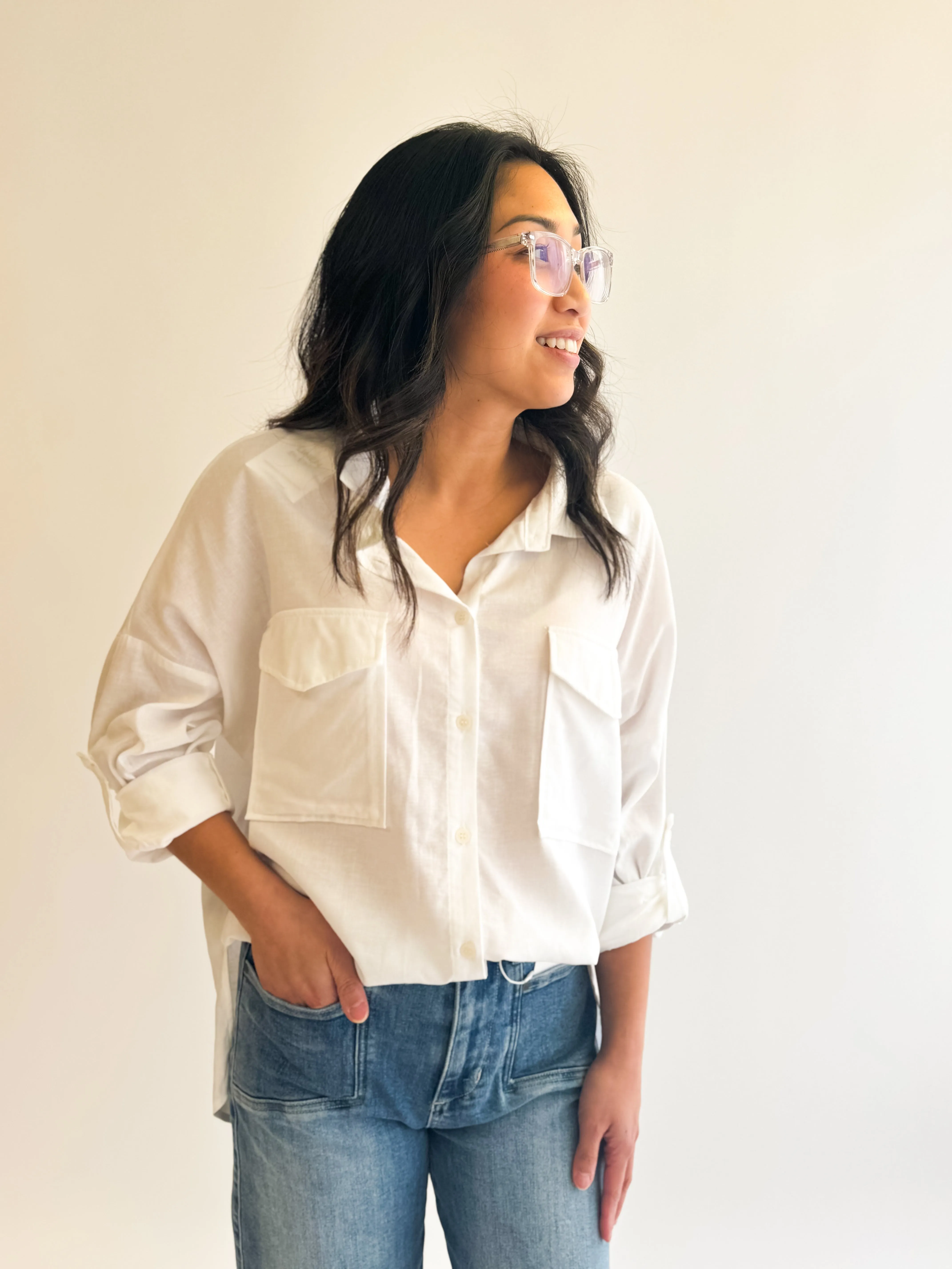 Linen Button Down Top