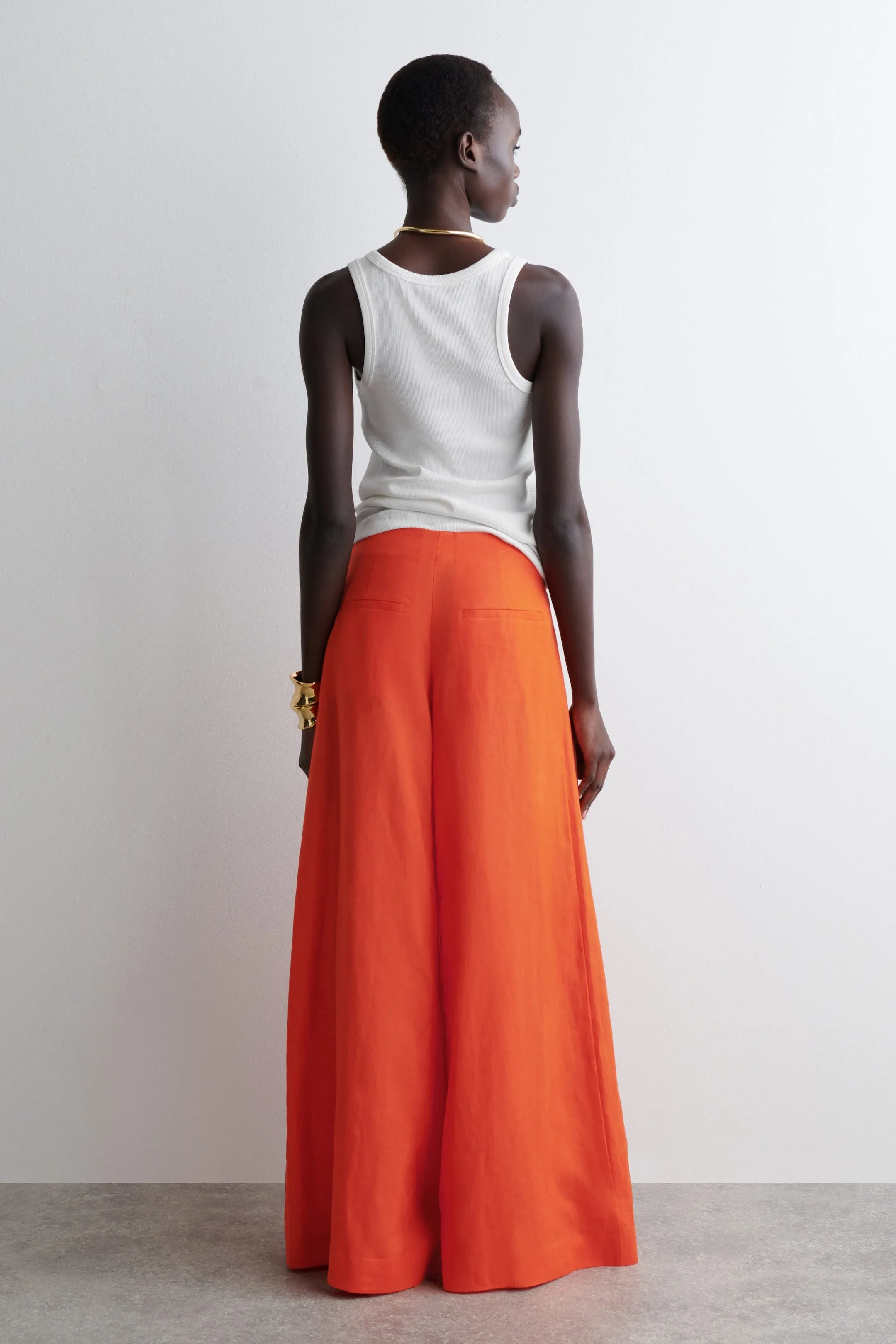 Linen Wide-Leg Trousers