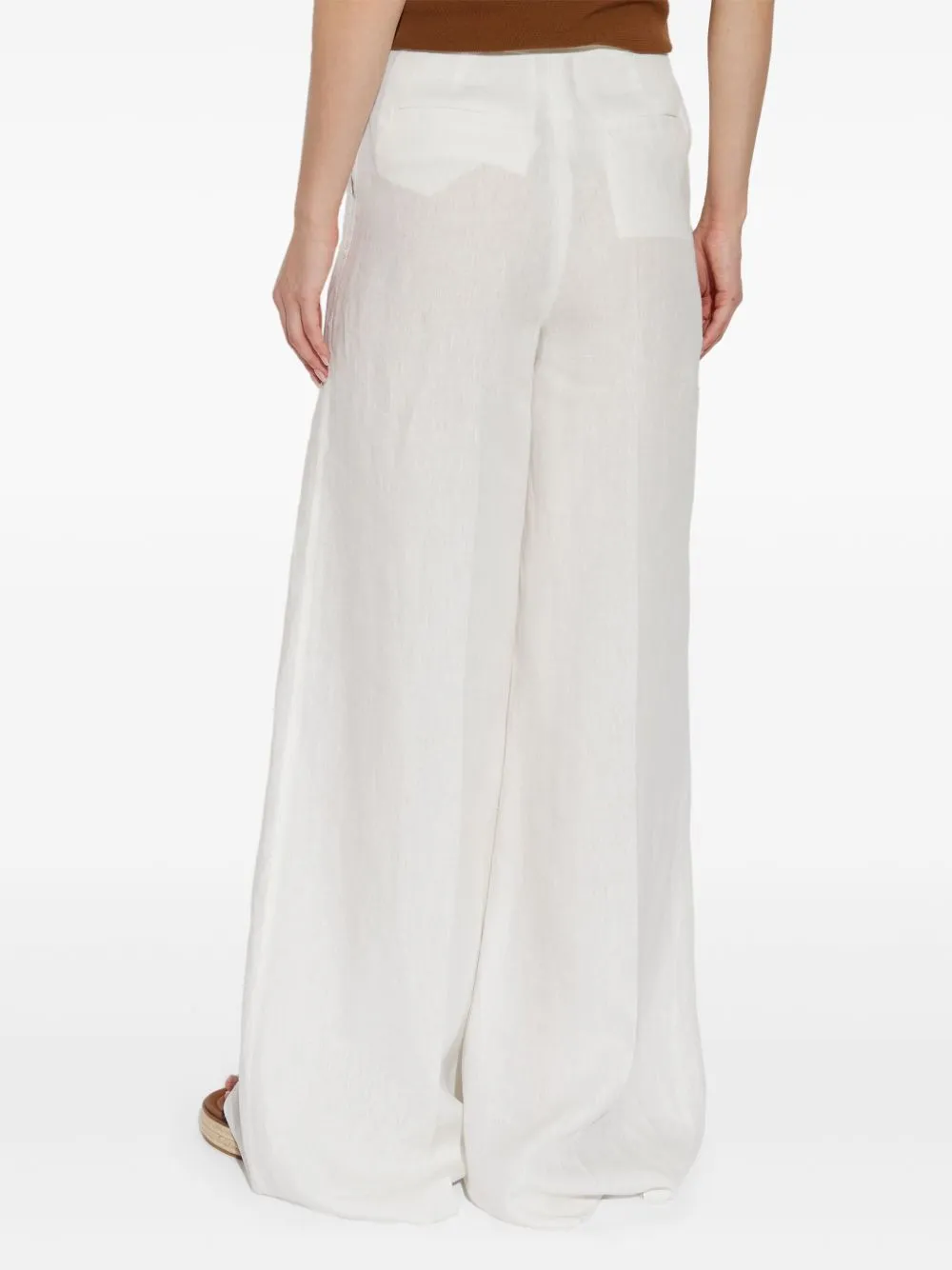 Linen wide-leg trousers