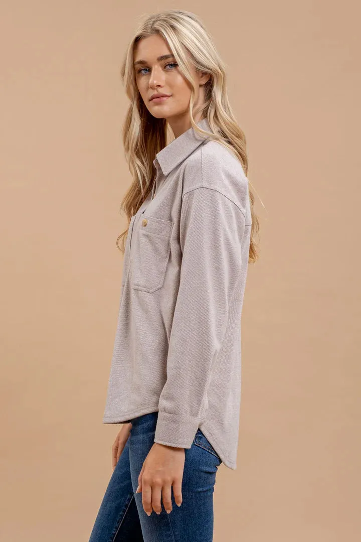Long Sleeve Button Shacket