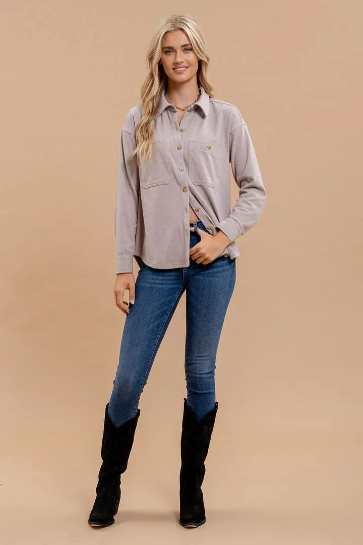 Long Sleeve Button Shacket