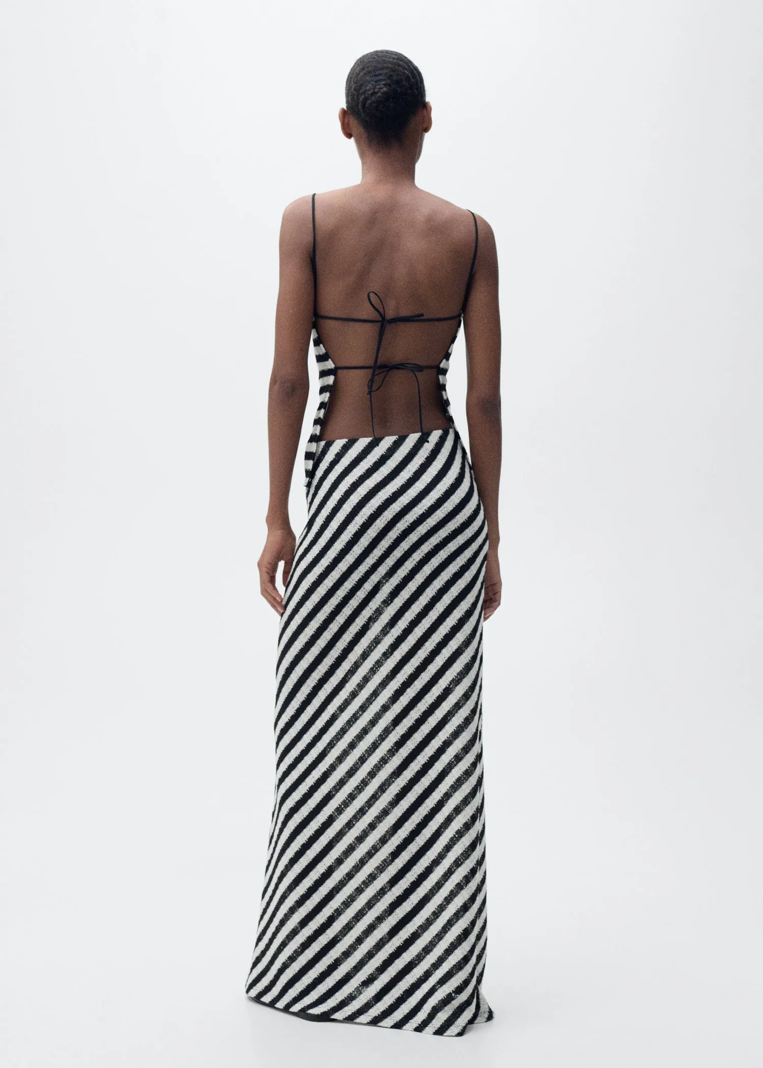 Long striped knit skirt