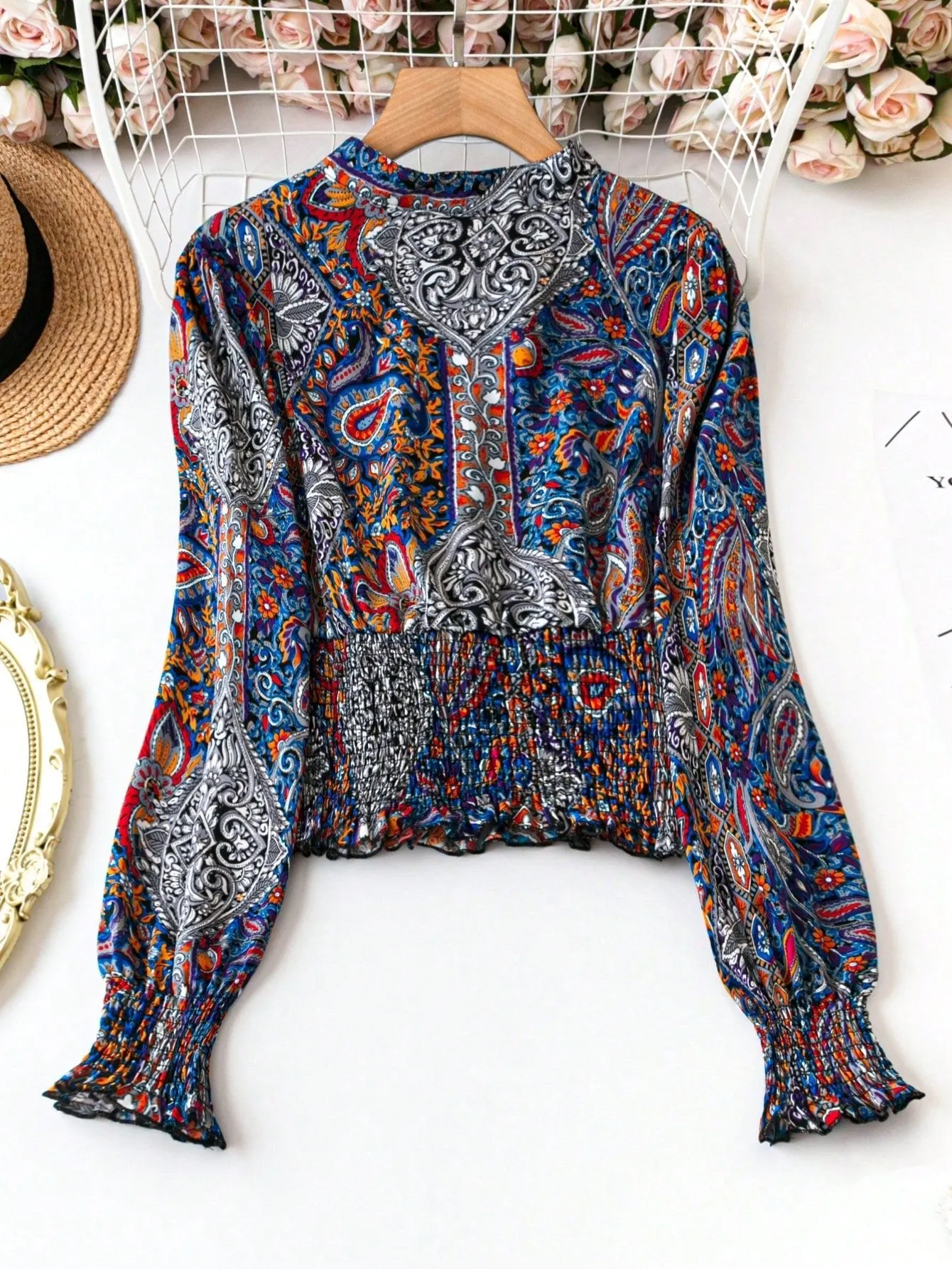 LUNE Plus Size Half Placket Button-Down Shirt
