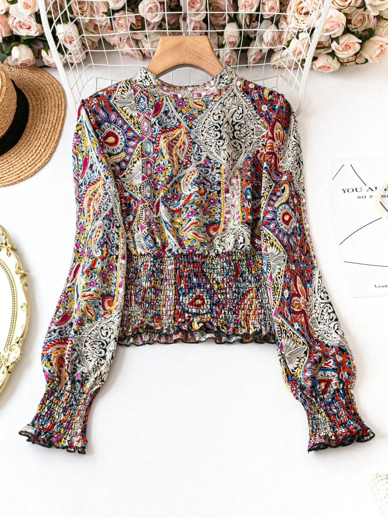 LUNE Plus Size Half Placket Button-Down Shirt