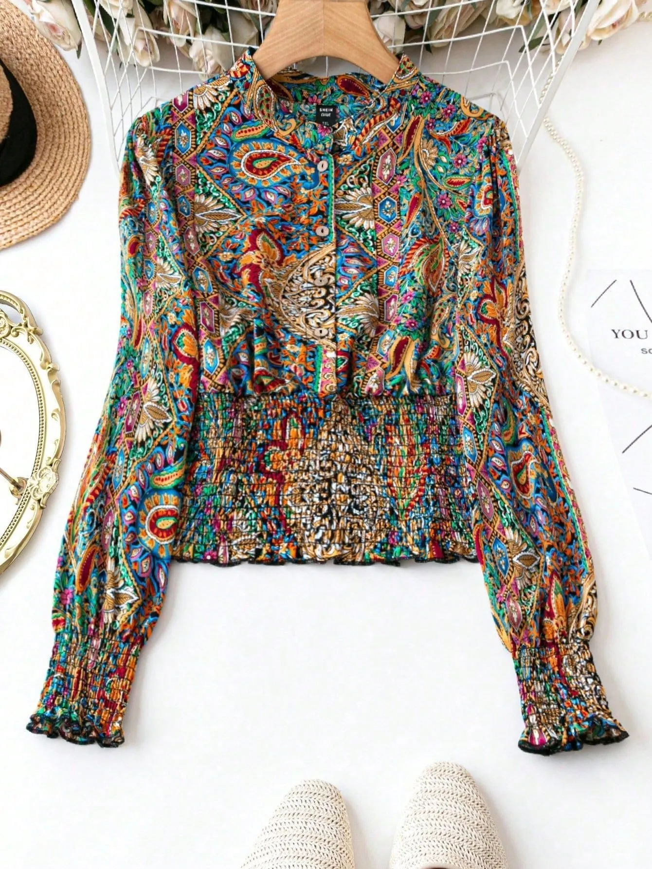 LUNE Plus Size Half Placket Button-Down Shirt