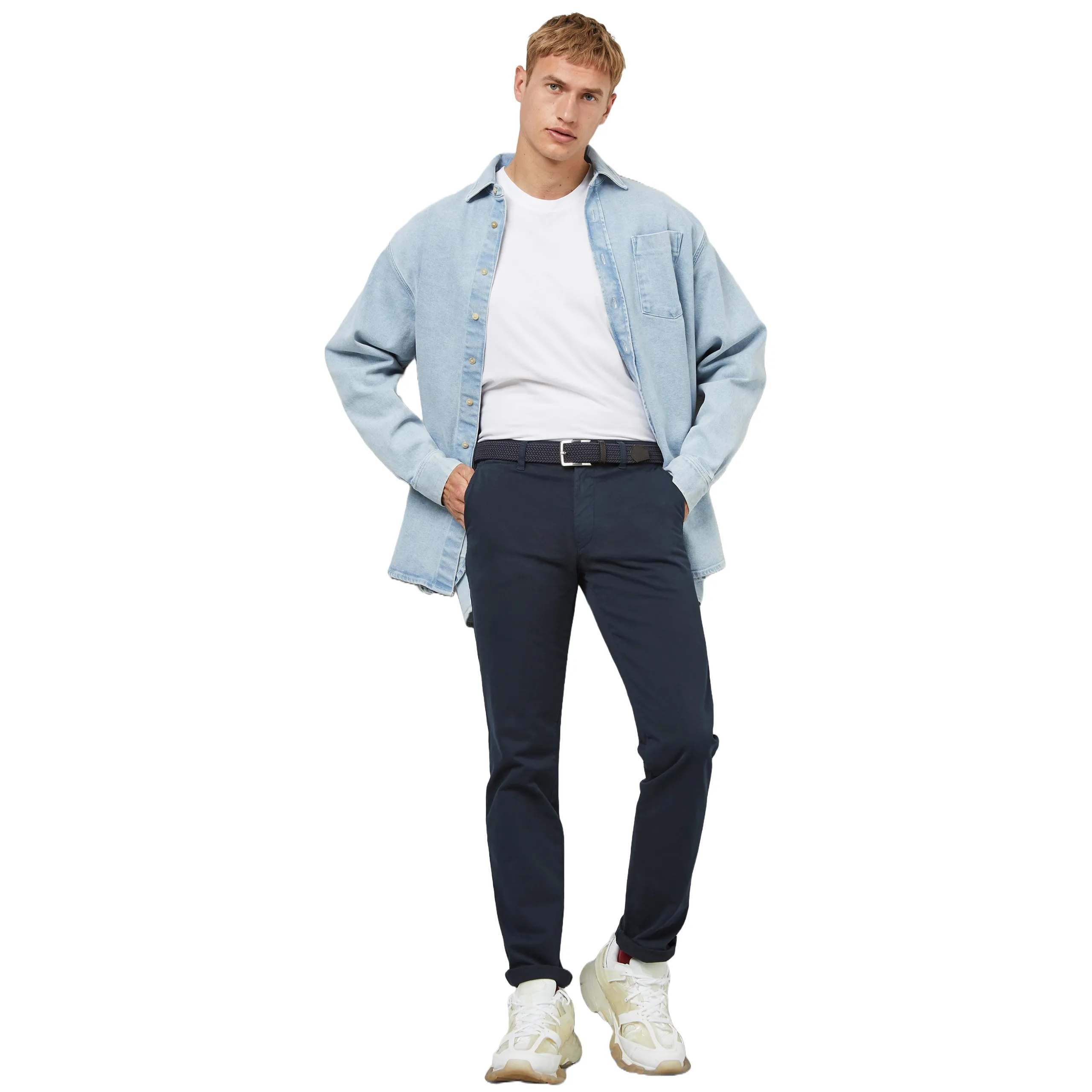 M5 by Meyer Slim Fit Chinos - Navy