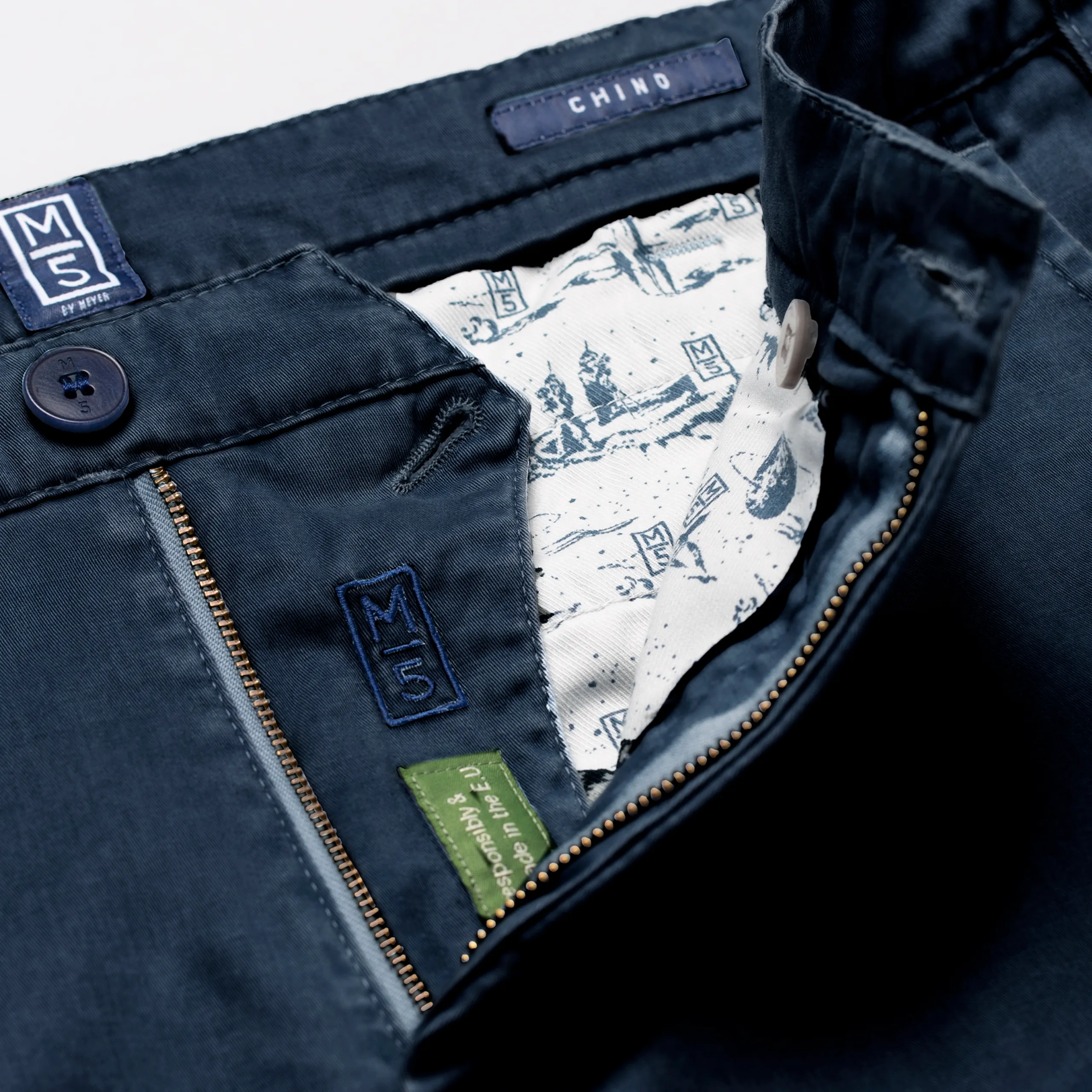 M5 by Meyer Slim Fit Chinos - Navy