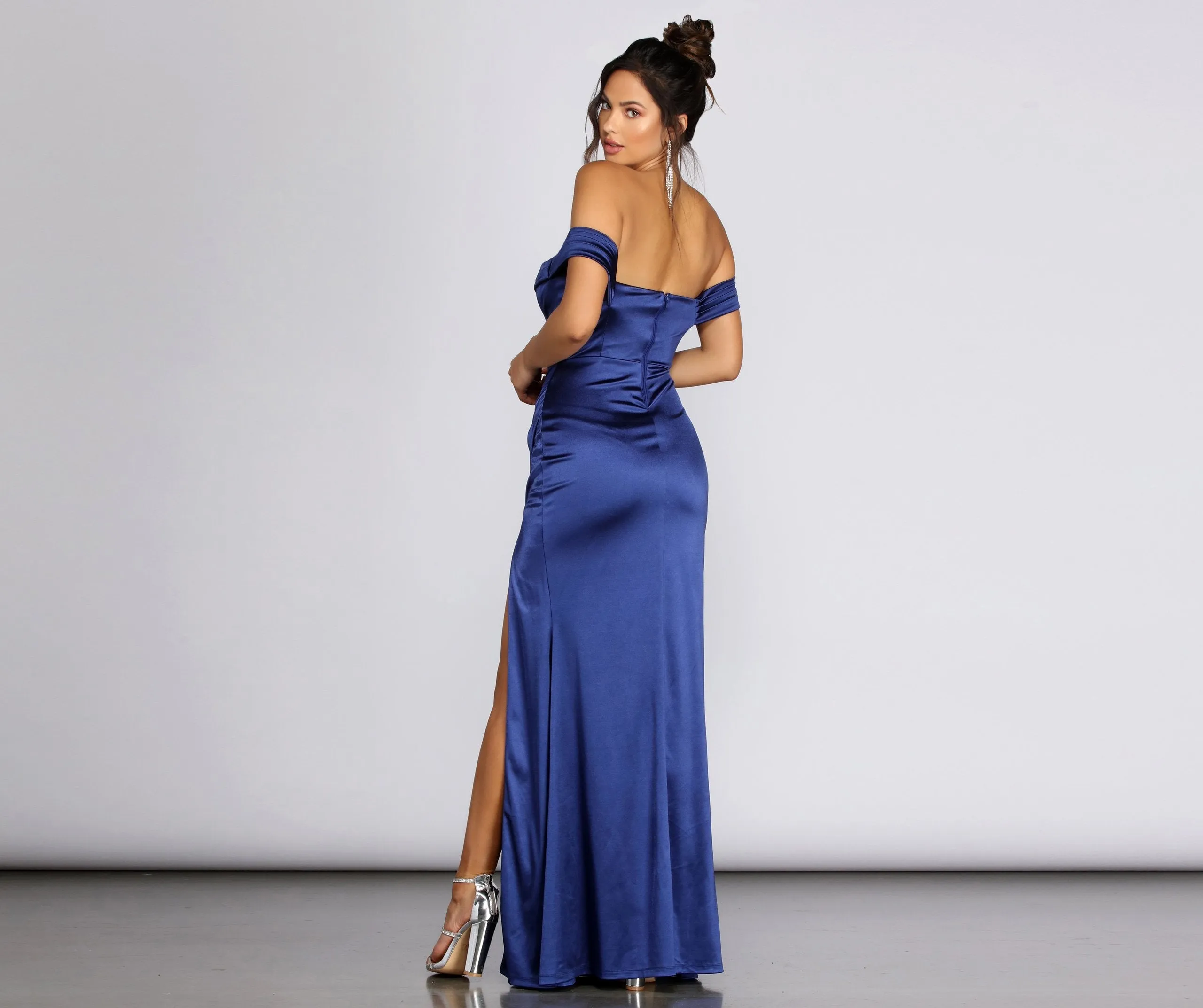 Madonna Satin Evening Gown