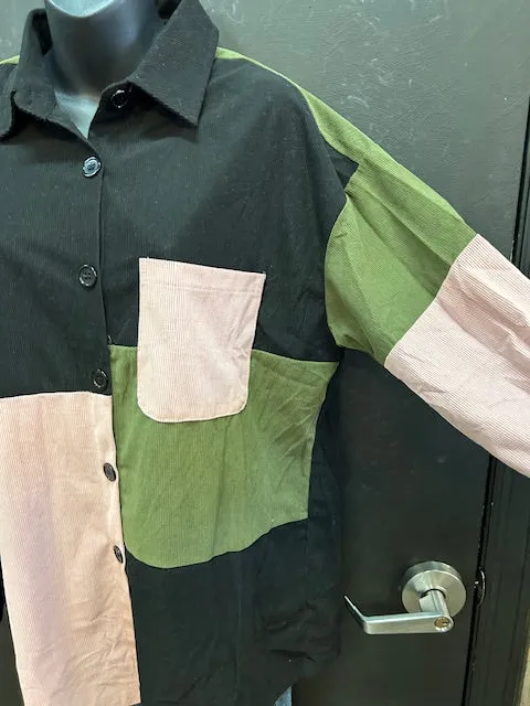 Mari Corduroy Woven Long Sleeve Button Up