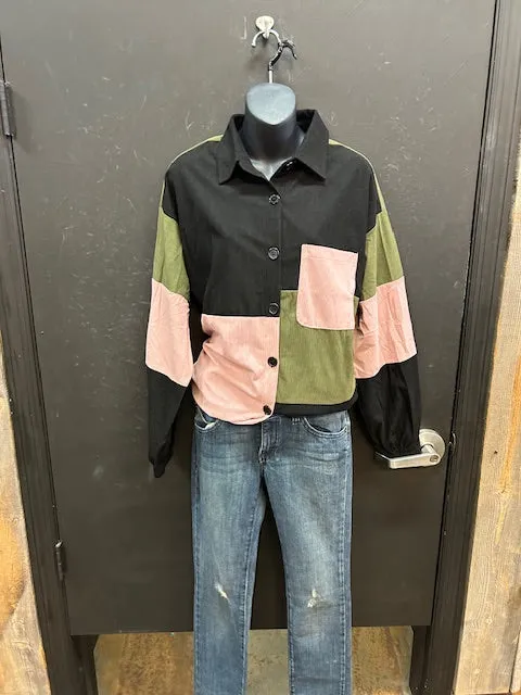 Mari Corduroy Woven Long Sleeve Button Up