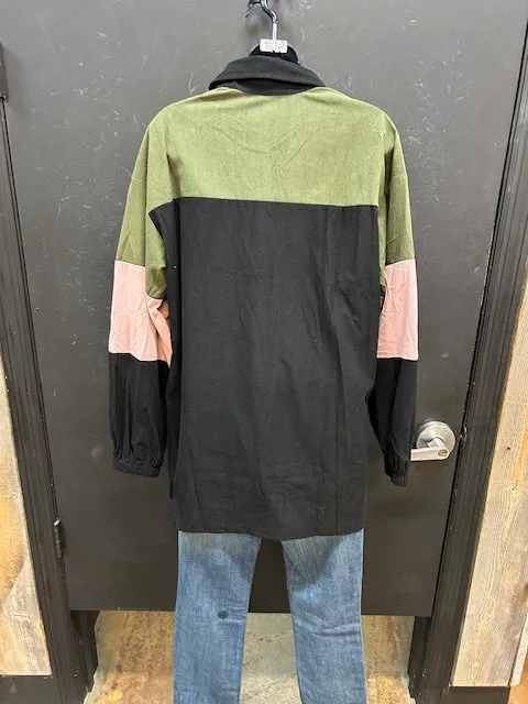 Mari Corduroy Woven Long Sleeve Button Up