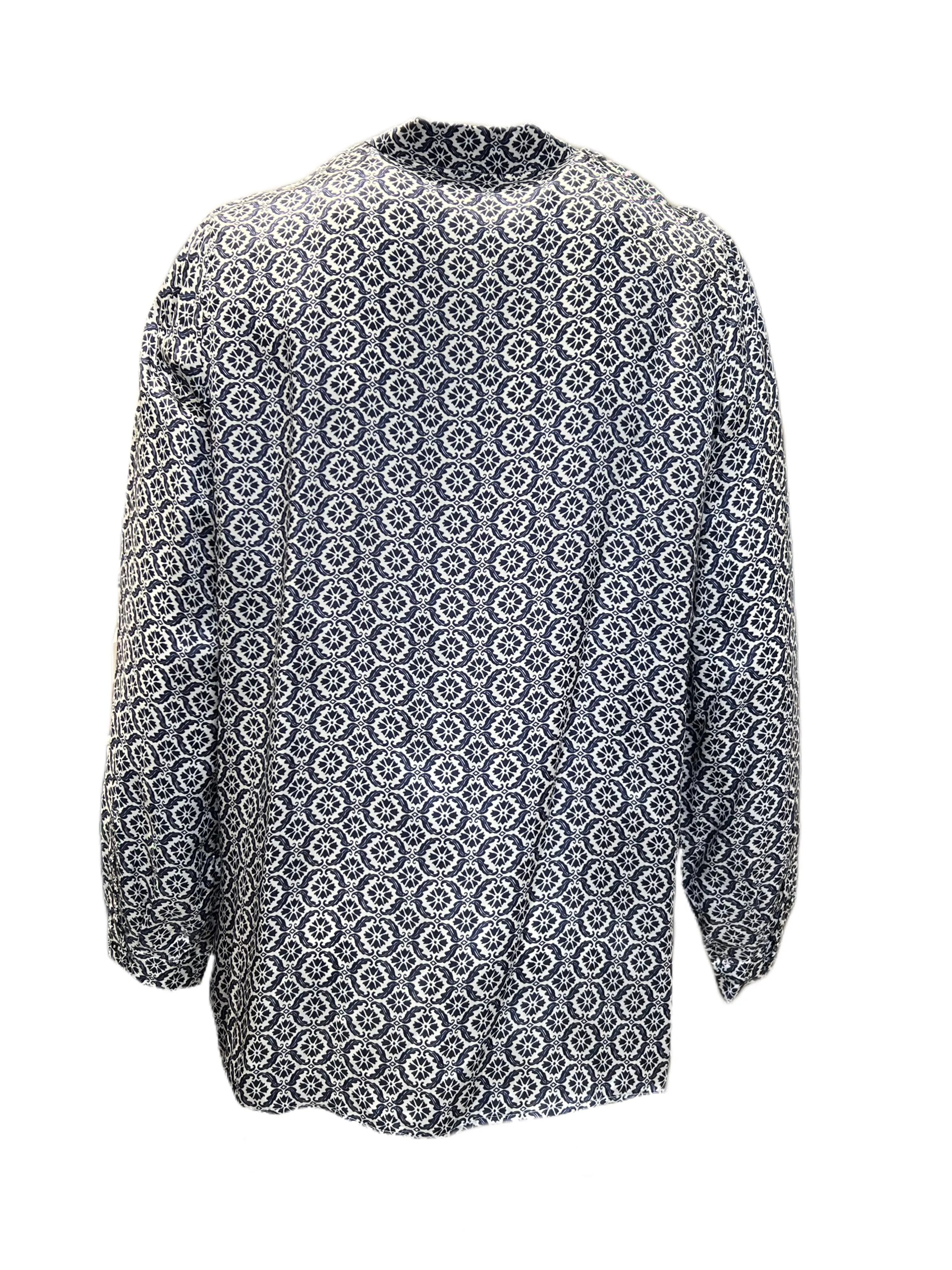 Marina Rinaldi Women's Blue Basilica Button Down Shirt NWT