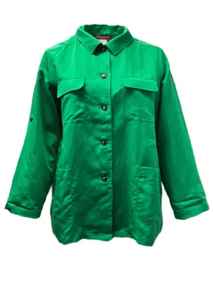 Marina Rinaldi Women's Green Fecola Button Down Shirt NWT