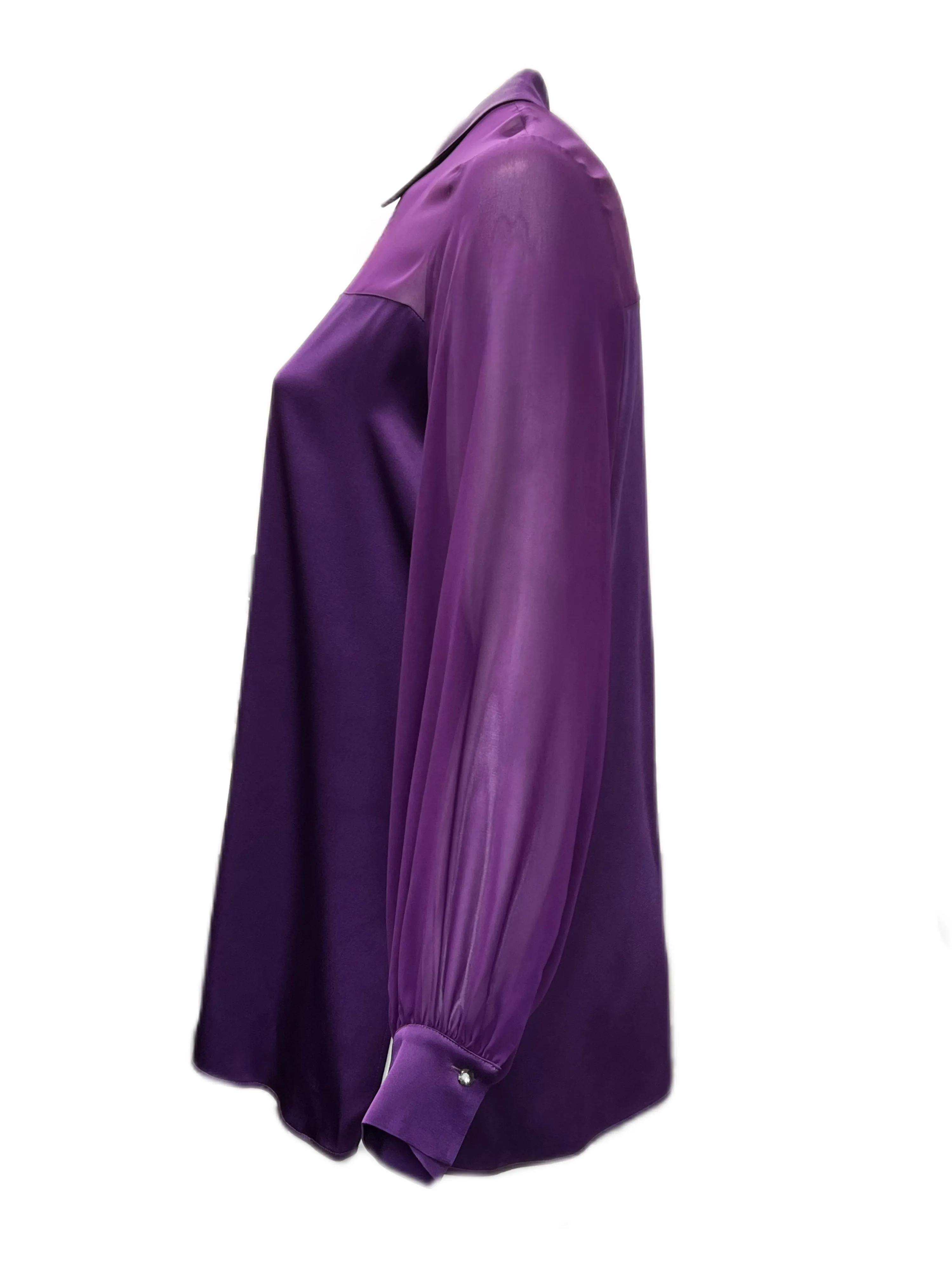 Marina Rinaldi Women's Purple Favilla Button Down Shirt NWT