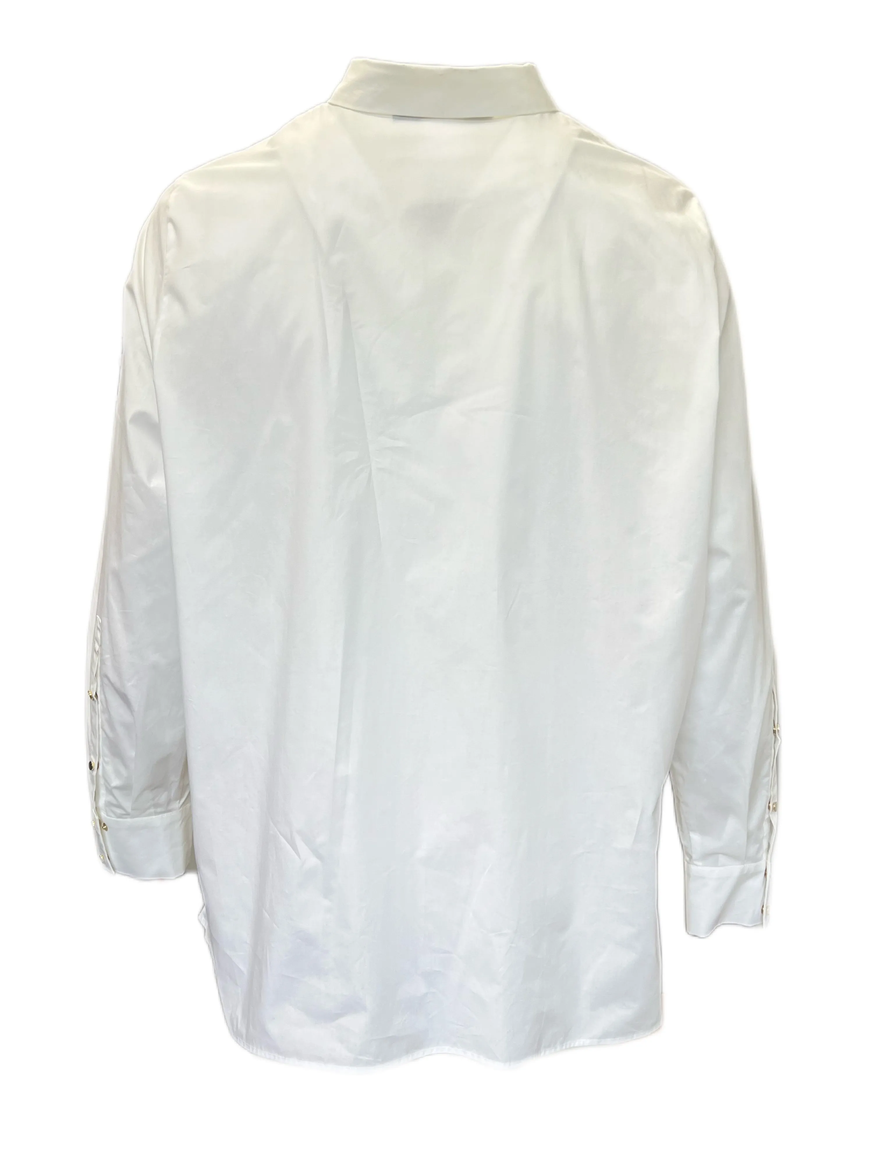 Marina Rinaldi Women's White Baciare Button Down Cotton Shirt NWT