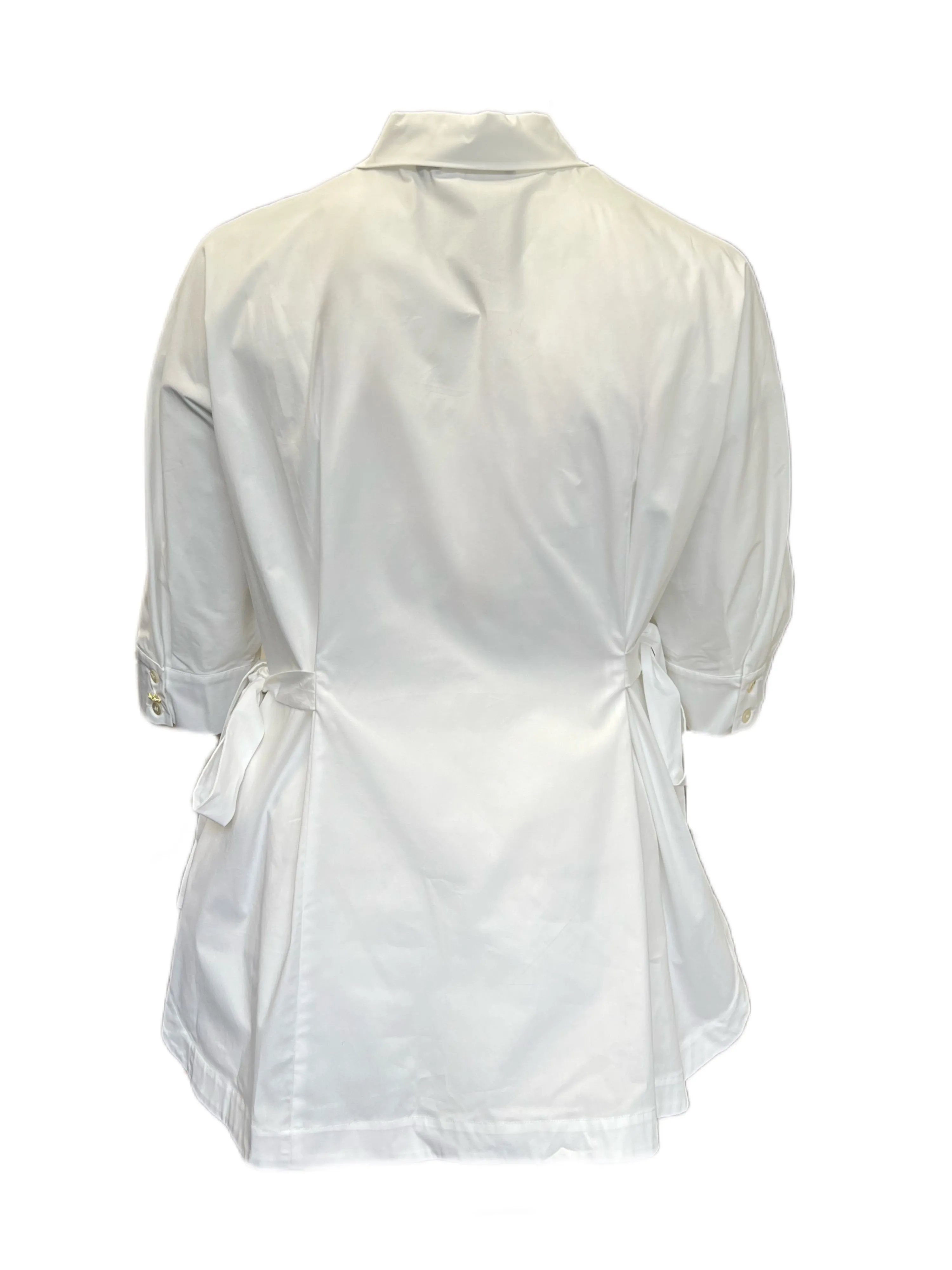 Marina Rinaldi Women's White Battigia Button Down Shirt NWT