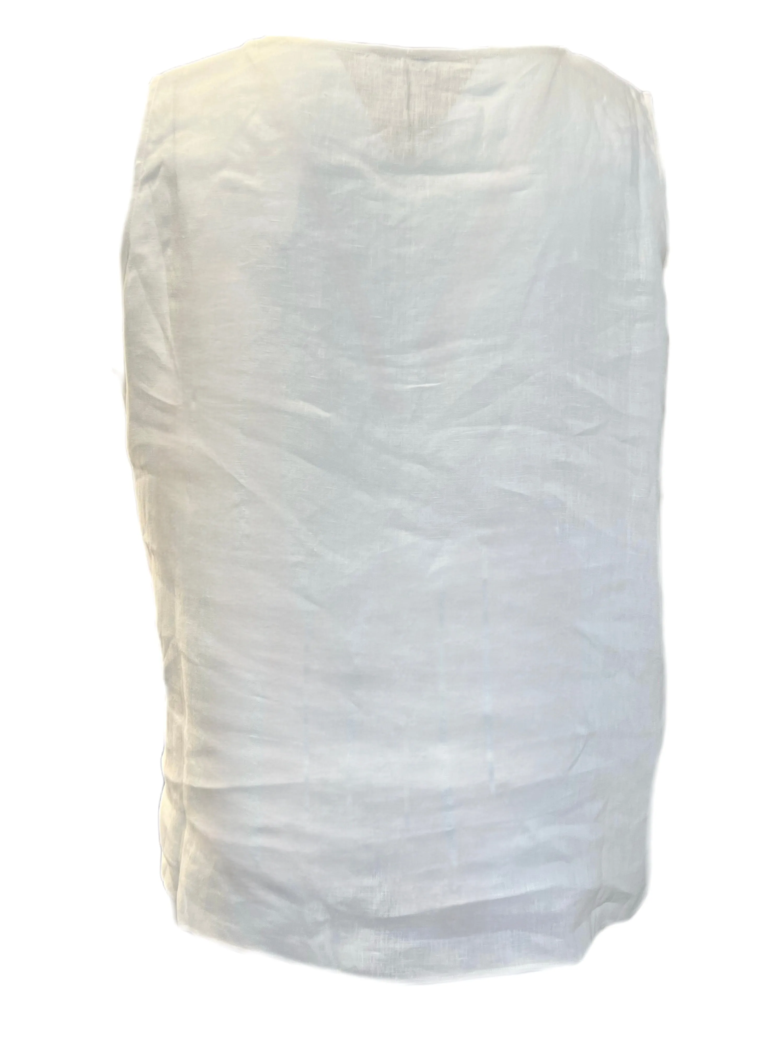 Marina Rinaldi Women's White Bravo Sleeveless Flax Tank NWT
