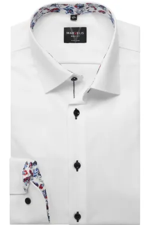 Marvelis Mens Body Fit (Slim) Shirt 7522-74-00 White