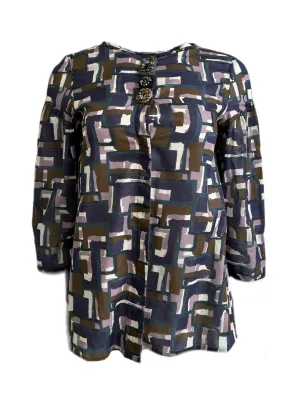 Max Mara Women's Multicolor Poloma Button Down Shirt Size 2 NWT
