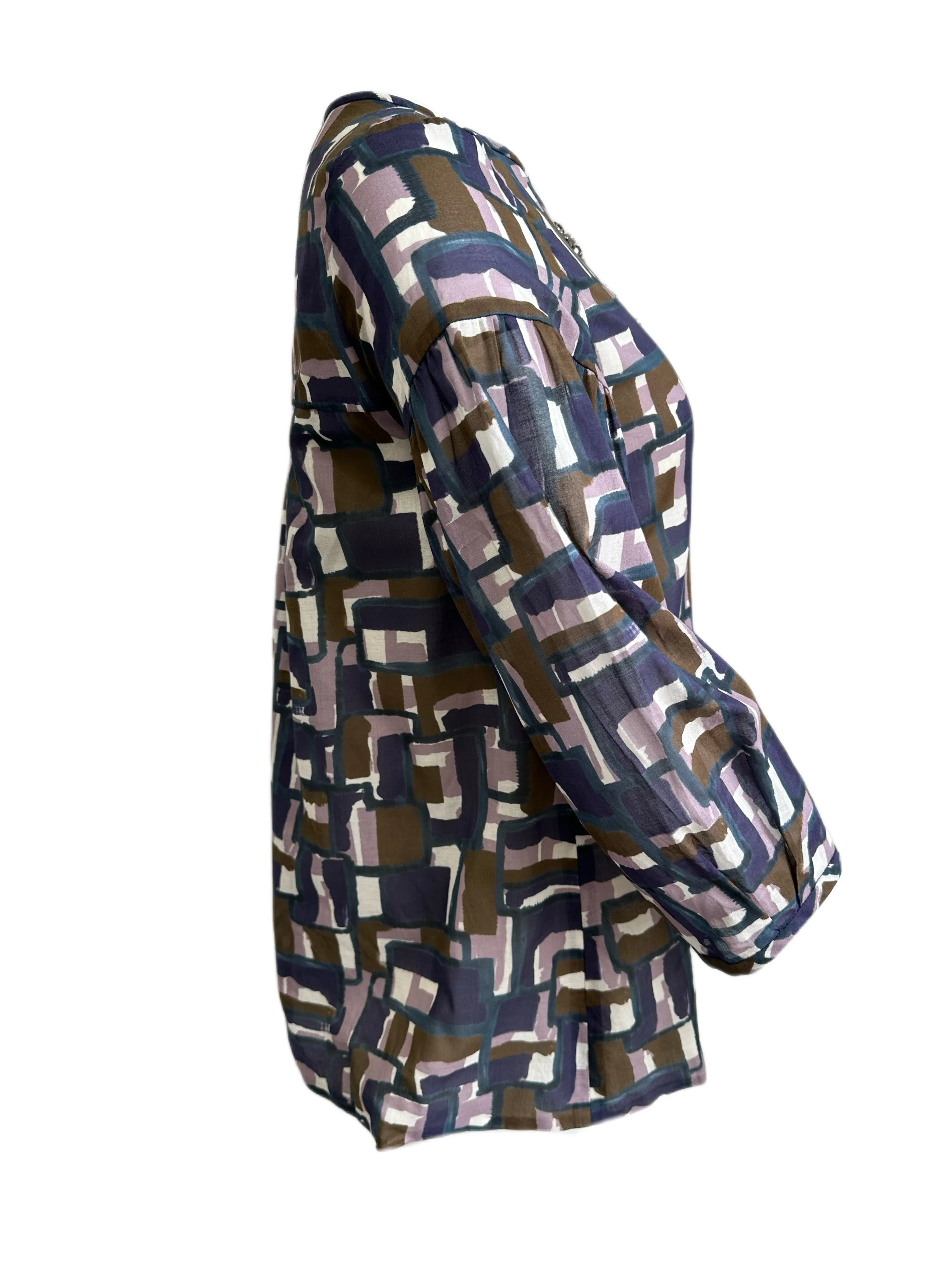 Max Mara Women's Multicolor Poloma Button Down Shirt Size 2 NWT