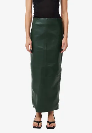 Maxi Column Leather Skirt