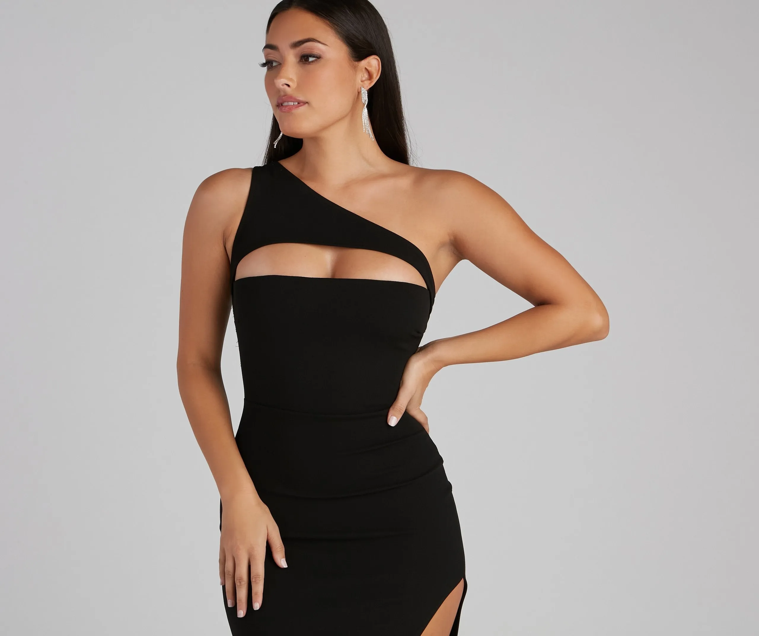 Mayven One Shoulder Cutout Slit Formal Dress
