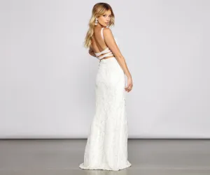 Melissa Sequin Stylish Mesh Cross-Back Dress