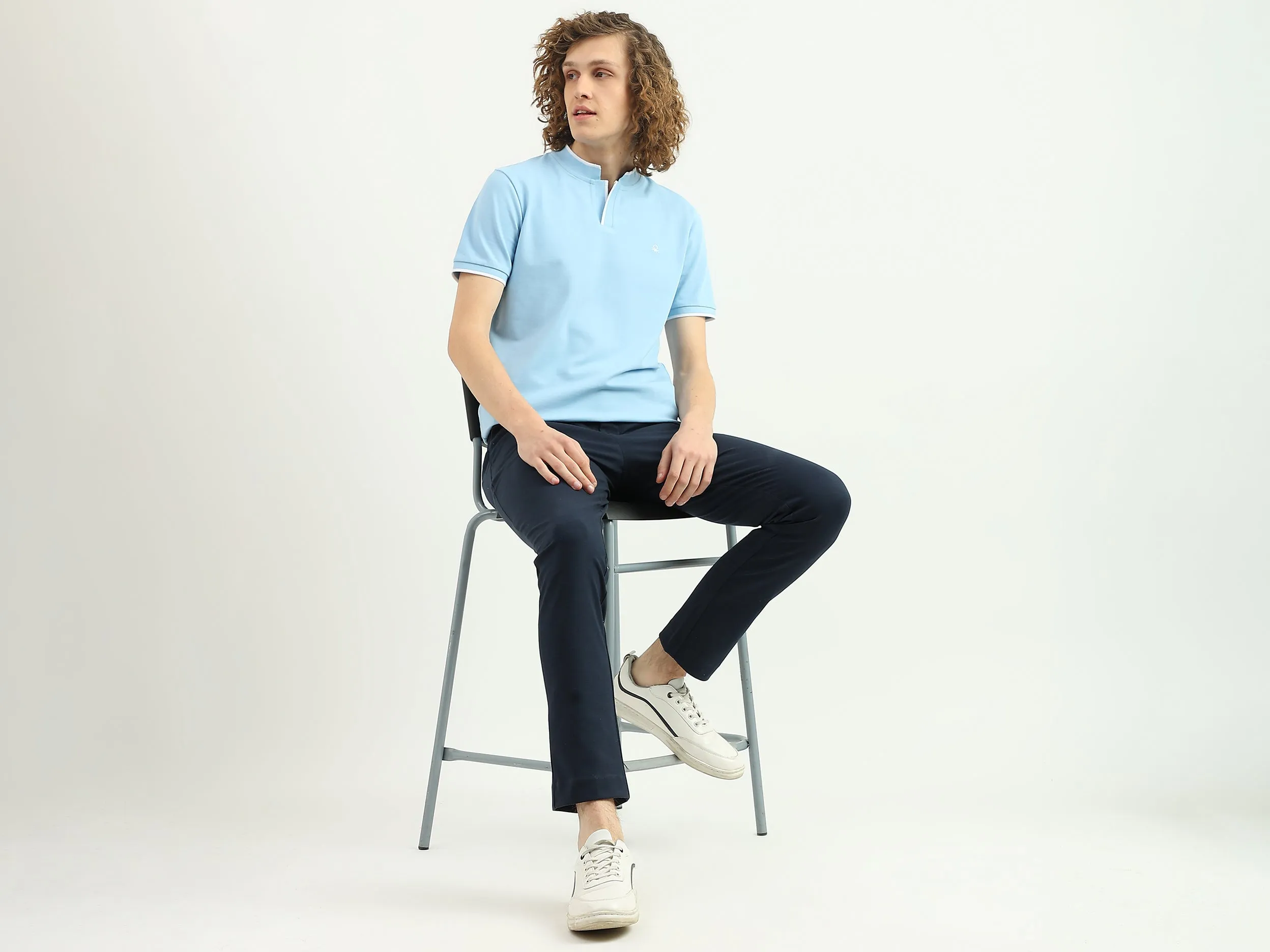 Men Textured Slim Fit Trousers