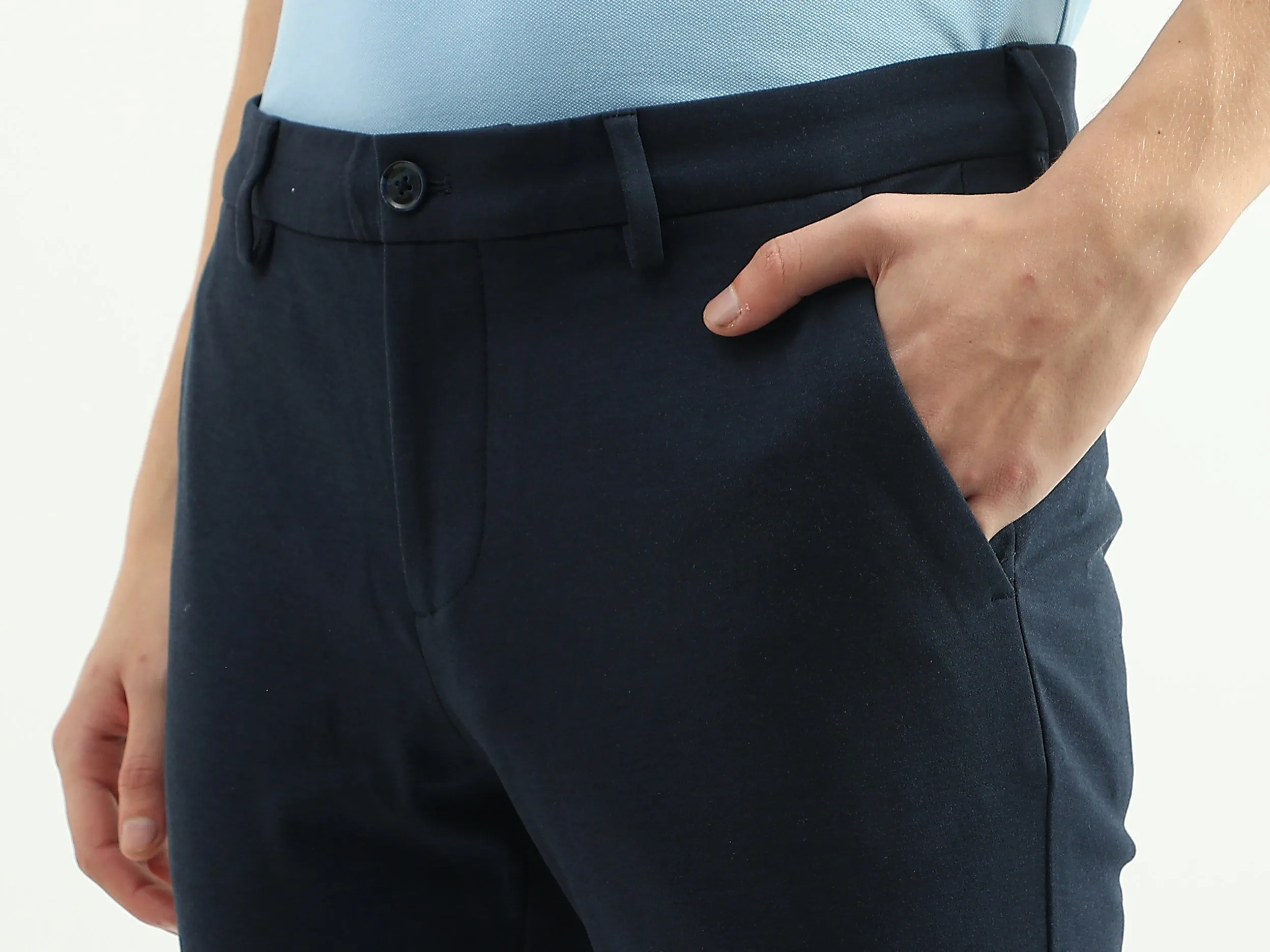 Men Textured Slim Fit Trousers