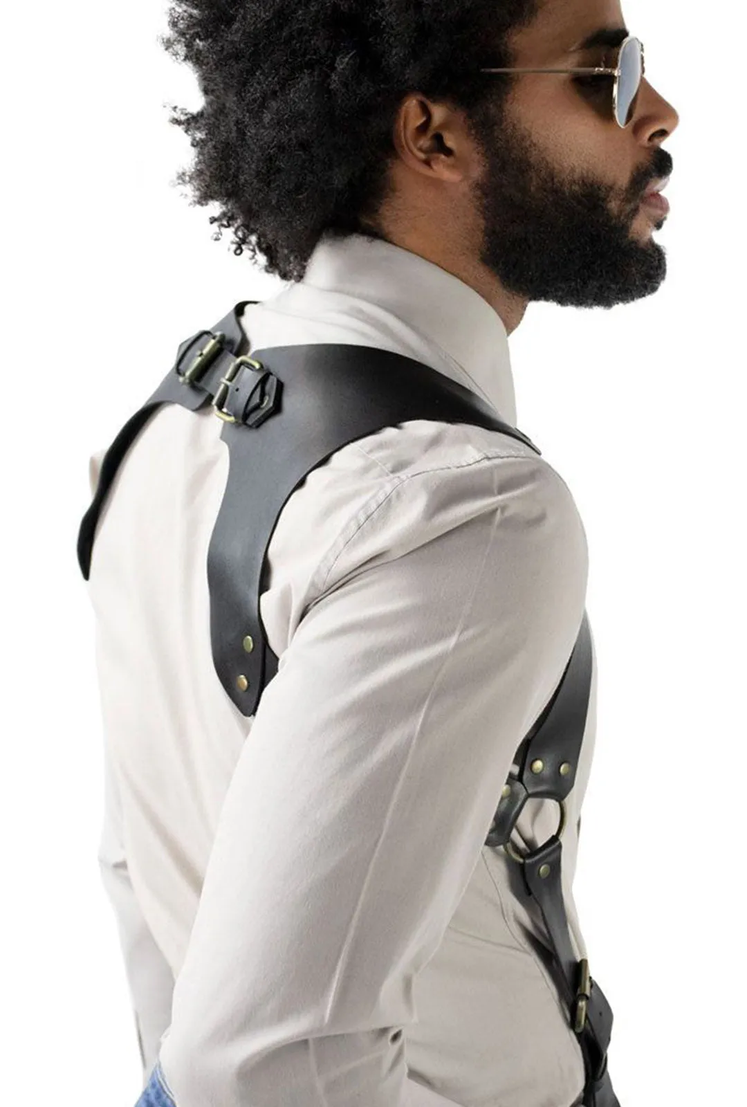 Men's Brown Shoulder Harness with Suspenders
