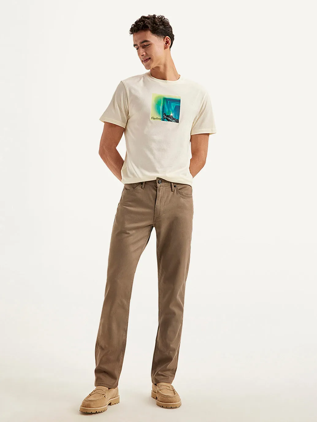 Men's Brown Slim Fit Trousers