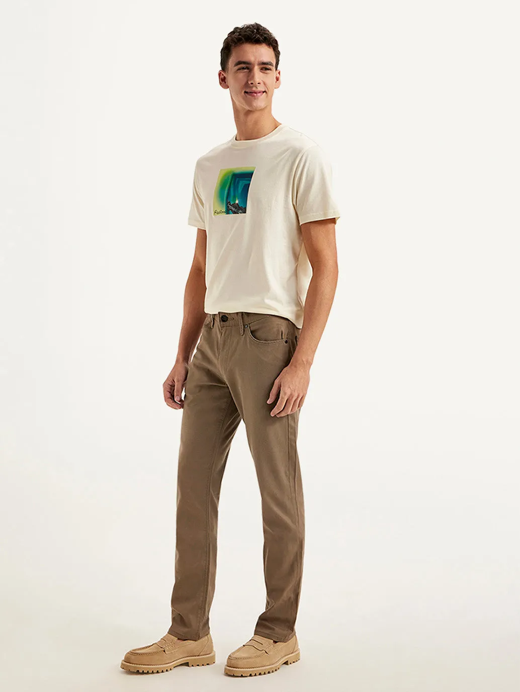 Men's Brown Slim Fit Trousers
