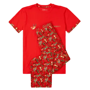 Mens Long Pyjamas - Rudolph - Trousers & T-Shirt