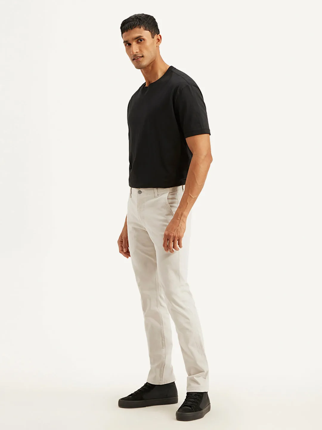 Men's Off White Slim Fit Chinos