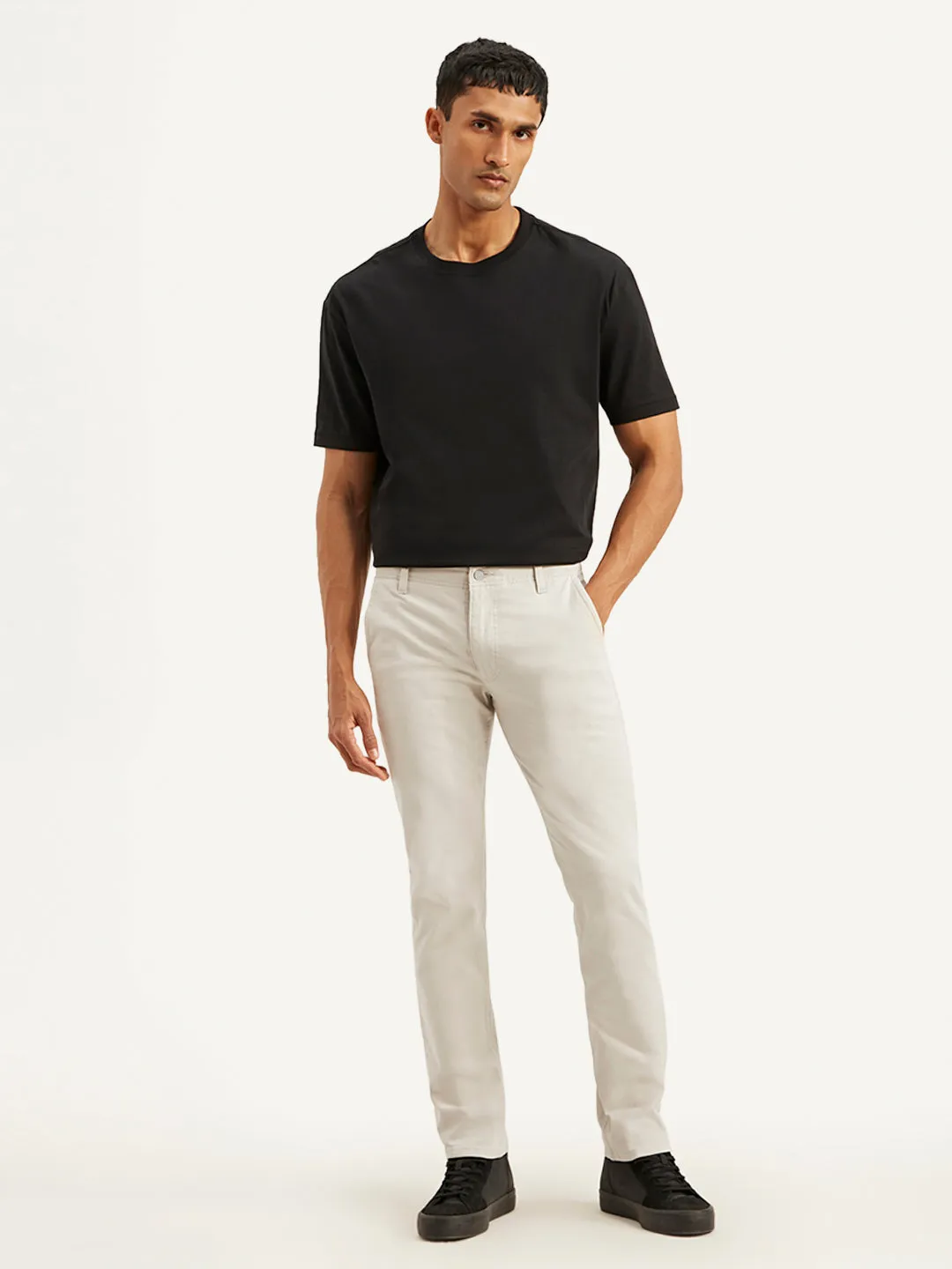 Men's Off White Slim Fit Chinos
