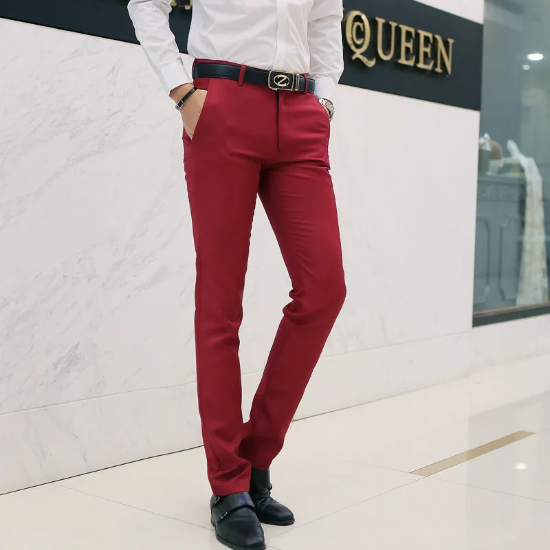 Men's Slim-Fit Business Casual Trousers