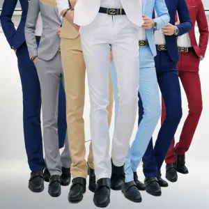 Men's Slim-Fit Business Casual Trousers
