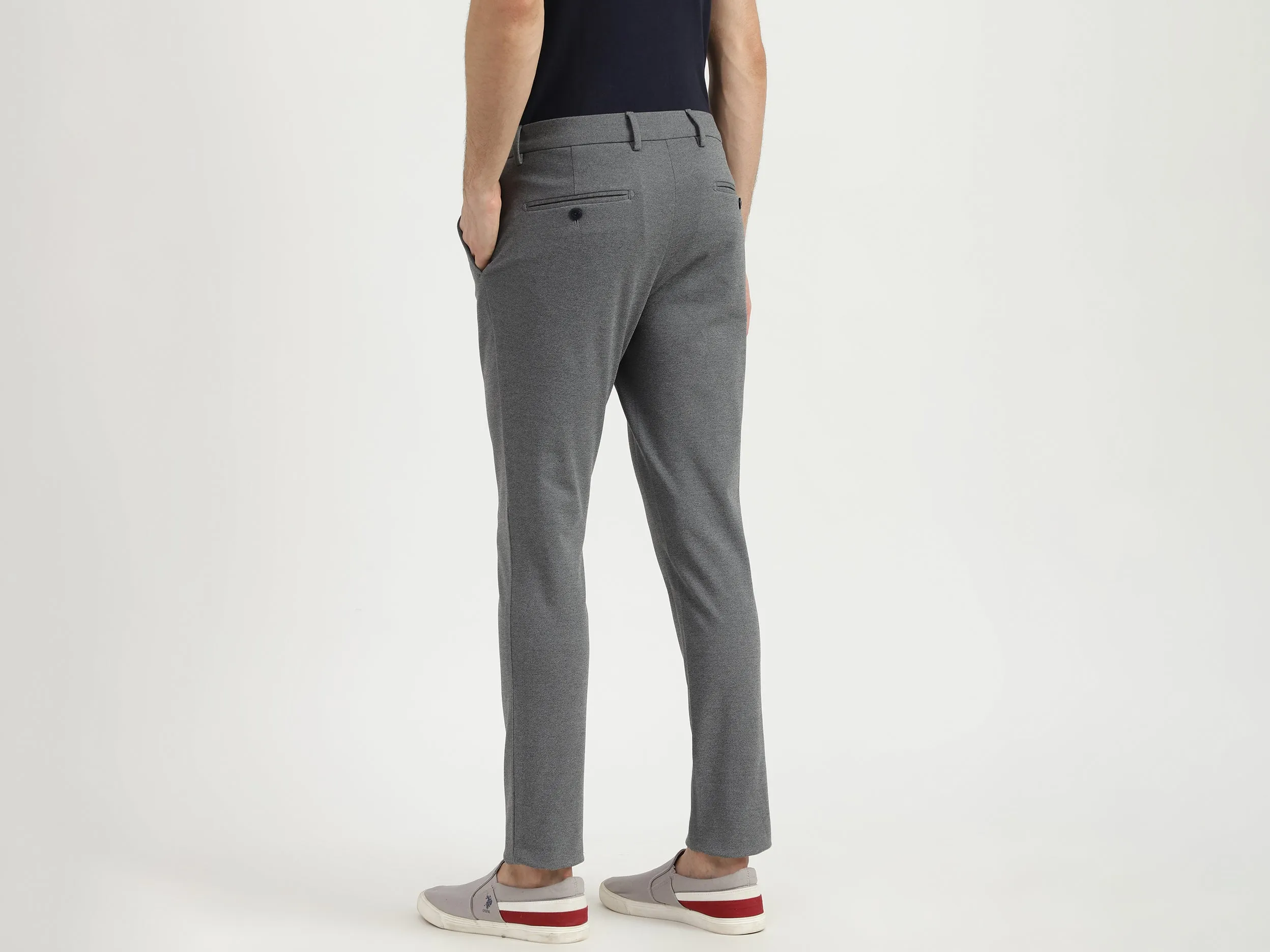 Mens Slim Fit Patterned Trousers