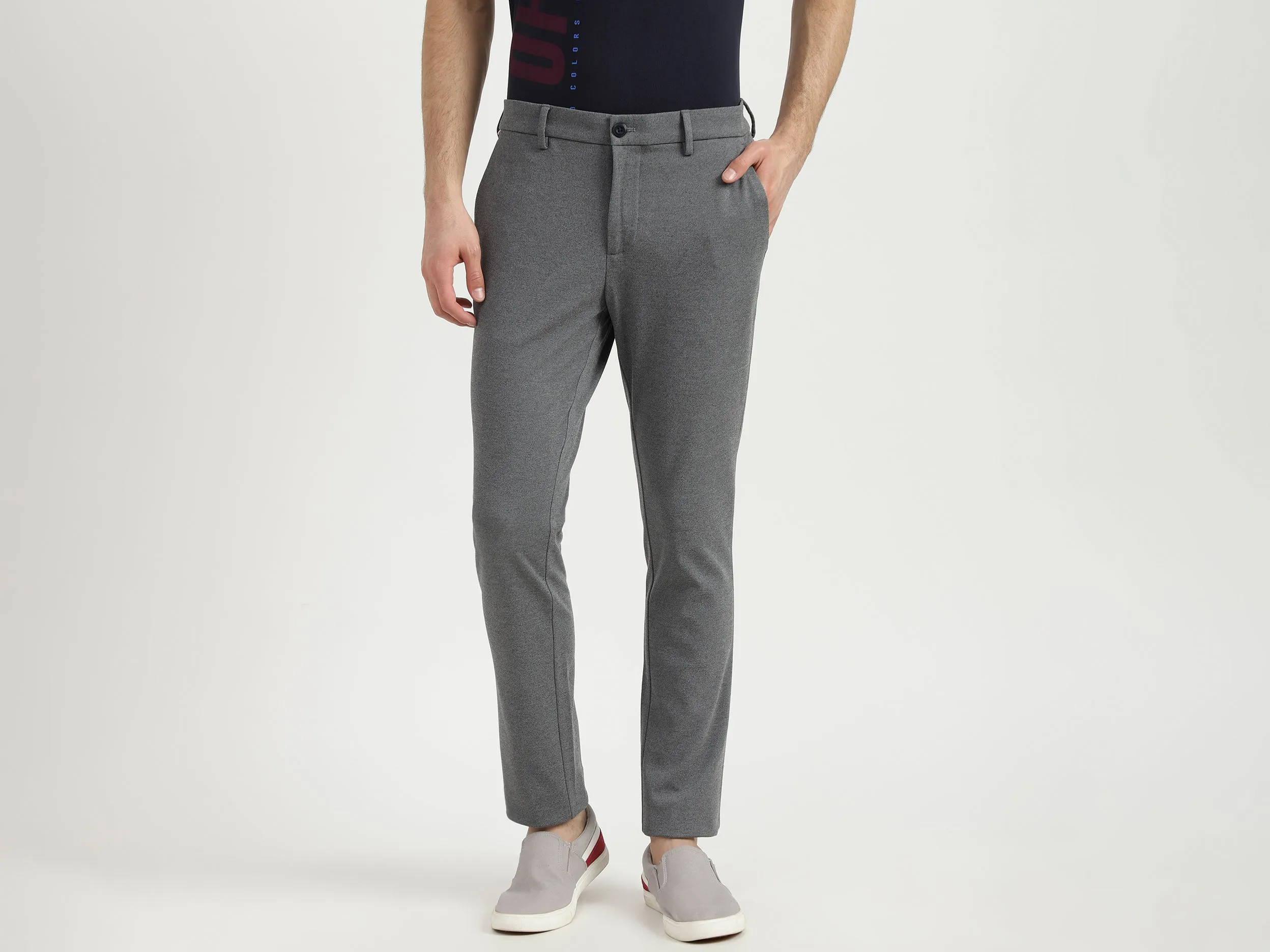 Mens Slim Fit Patterned Trousers