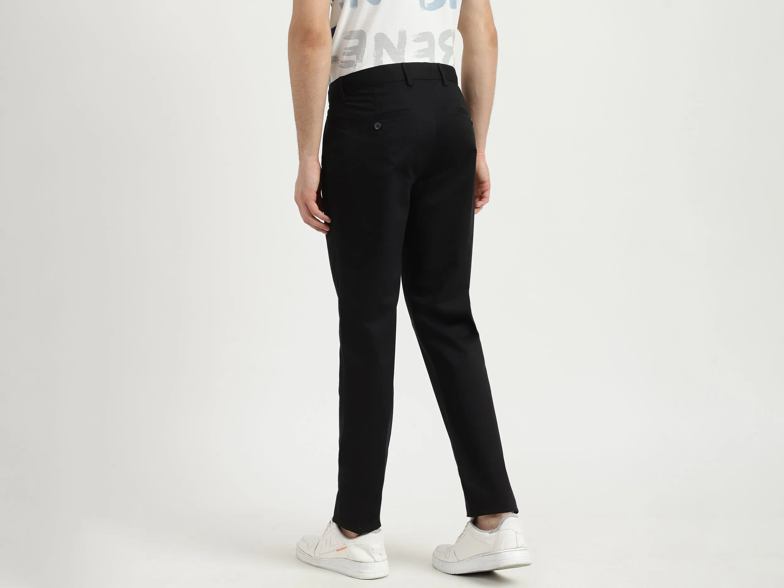 Mens Slim Fit Solid Trousers