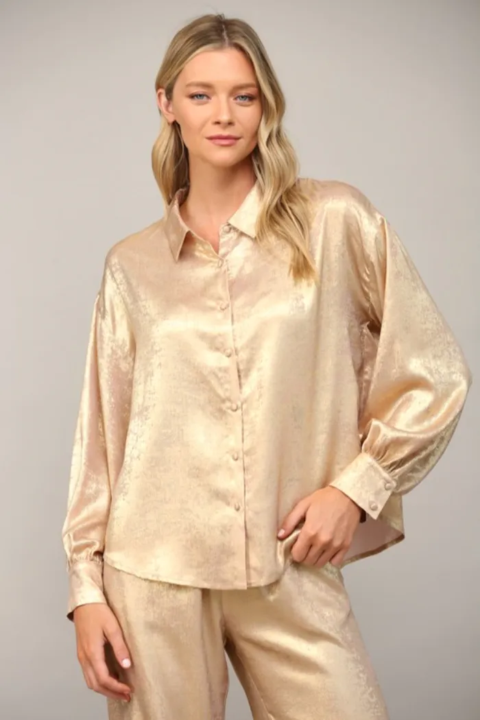 Met Button Down Top